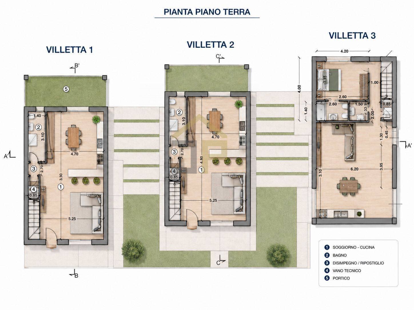 Foto 13 - Villa Via Calarossa, Terrasini - floor plans 1