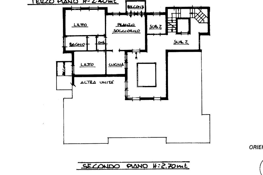 Four-room apartment via Costa, Canossa - floor plans 1