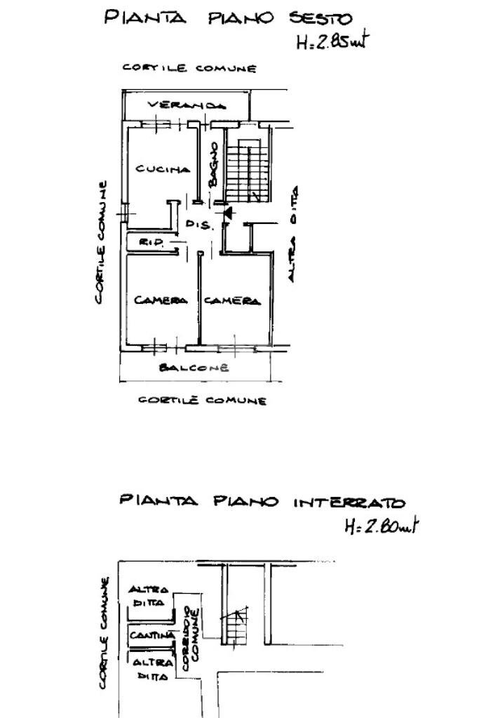 Three-room apartment Via Kennedy, Alpignano - floor plans 1