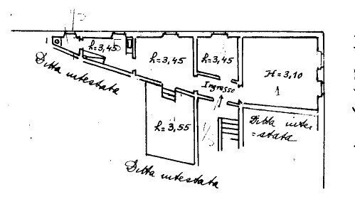 planimetria ok - Trilocale Piazza D'Azeglio, Firenze - planimetria 1