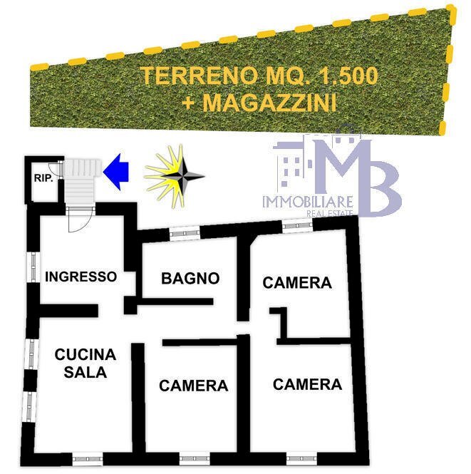 PLANIMETRIA APPARTAMEN TO CON CORTE E ADIACENZA G - Appartamento Via Ponti Romani 31, Recco - planimetria 1
