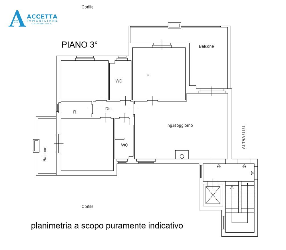 PLANIMETRIA - Trilocale Via Don Diego Marturano 10, Taranto - planimetria 1