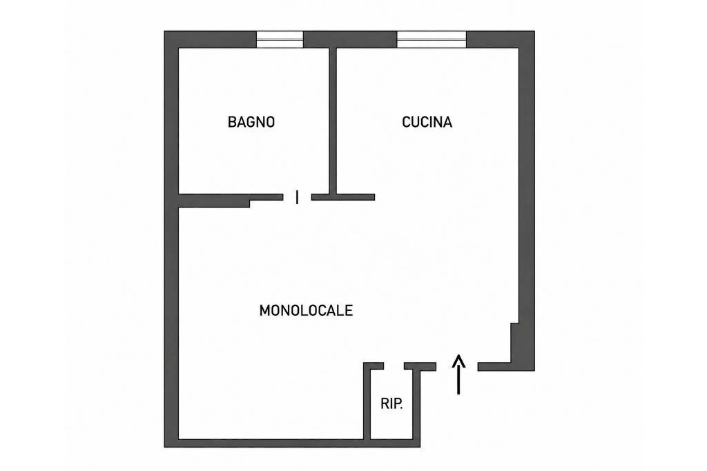 One-room apartment Via Benedetto Antonio Pozzallo, Oulx - floor plans 1