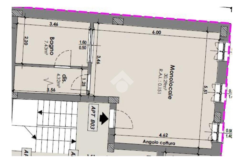 One-room apartment Piazza della Repubblica, Castelfranco Emilia - floor plans 1