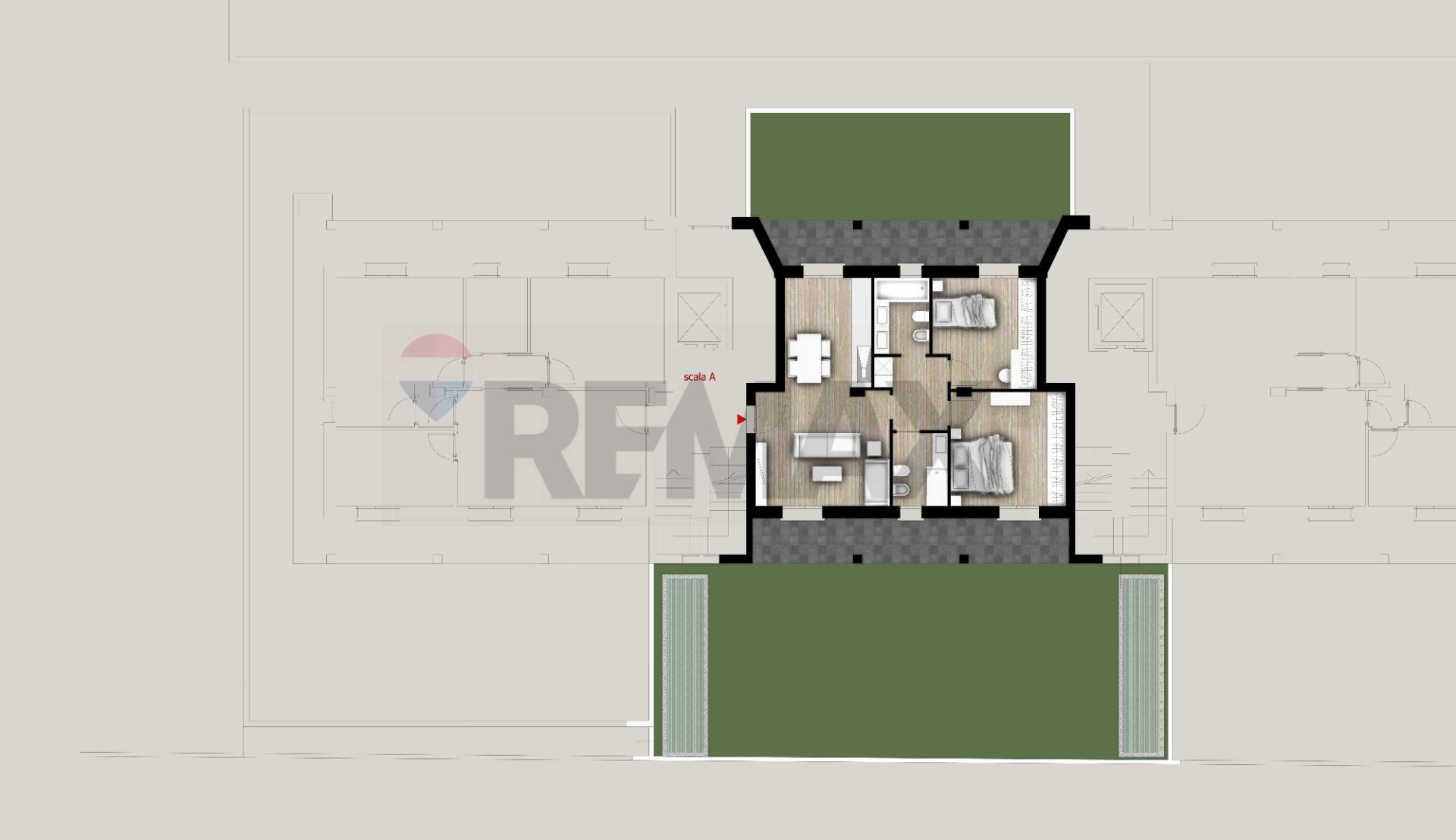 Pianta 2D - Three-room apartment VIA ACHILLE GRANDI, Triuggio - floor plans 1