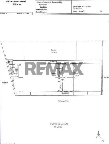 Pianta 2D - Two-room apartment Via B. Oriani
 
42, Milano - floor plans 1
