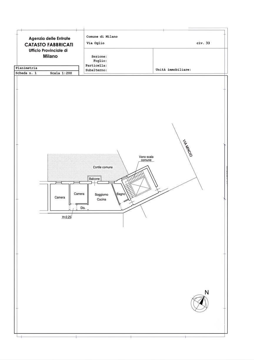 Foto 32 - Trilocale Via Oglio
 
33, Milano - planimetria 1