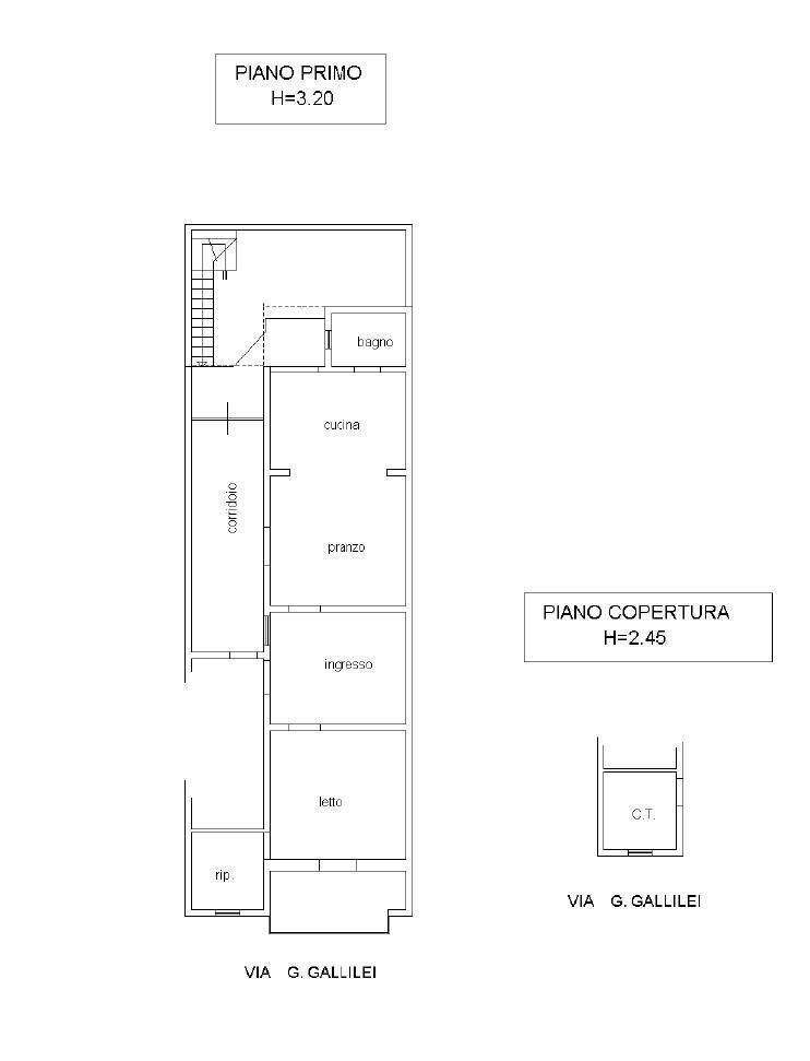Casa indipendente via Galileo Galilei, Matino - planimetria 1