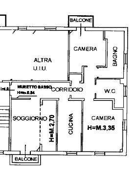 Four-room apartment via Franco Bolognese, 4, Bologna (neighborhood Bolognina) - floor plans 1