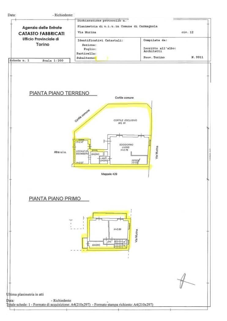 Villa via Murina, 12, Carmagnola - floor plans 1