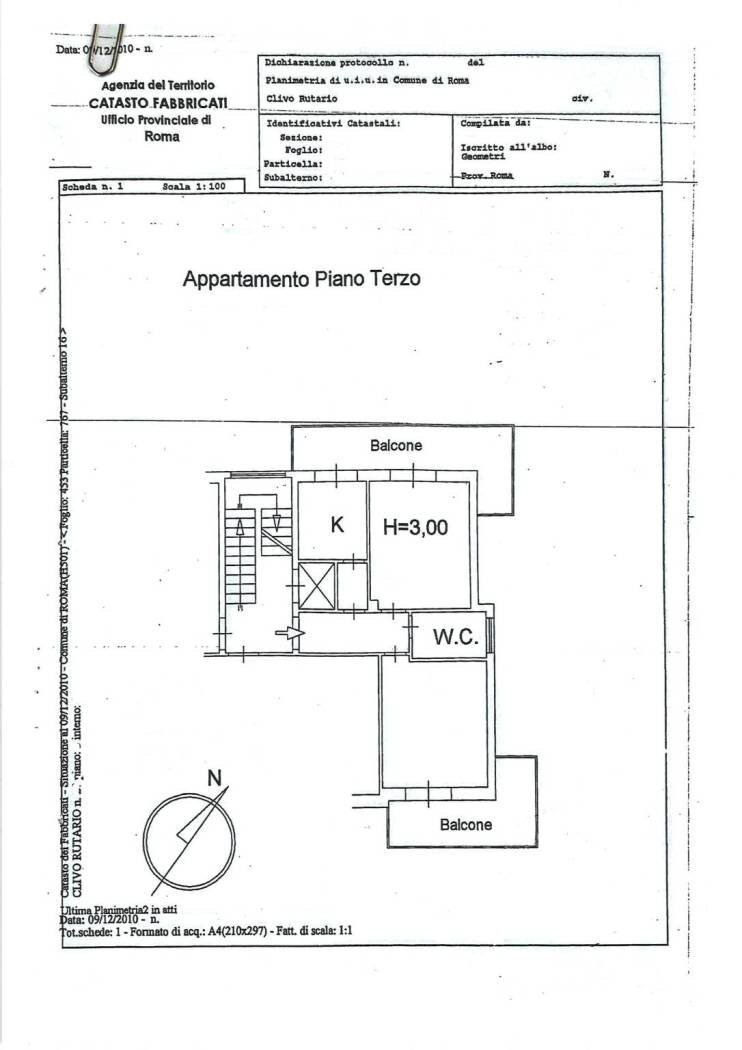 Bilocale Clivo Rutario, Roma - planimetria 1