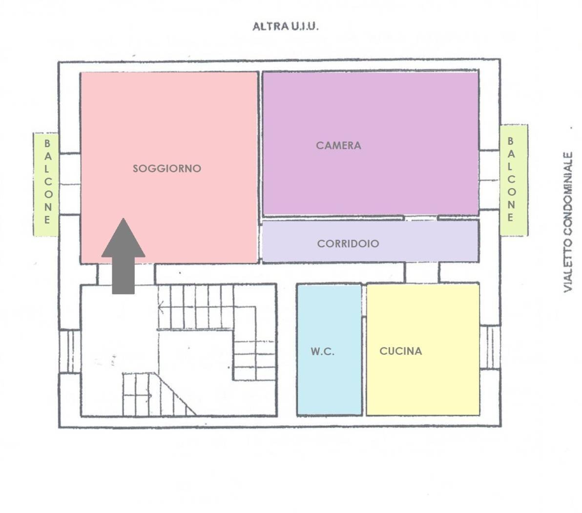 Two-room apartment via Trentola, 216, Ercolano - floor plans 1