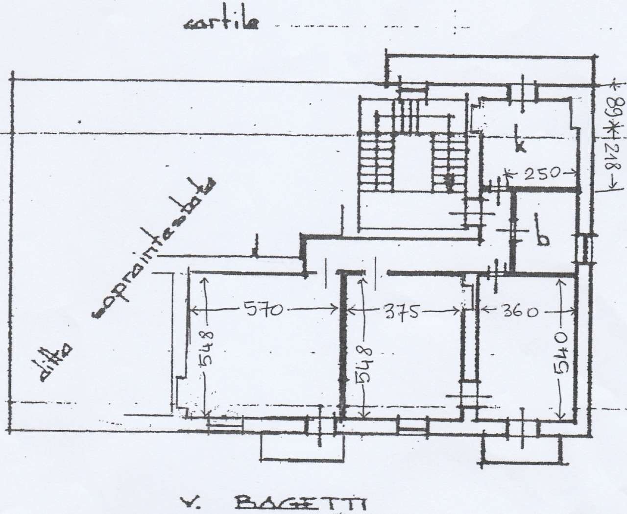 planimetria - Three-room apartment via Bagetti, 25, Torino (neighborhood Cit Turin) - floor plans 1