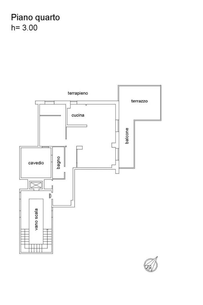 Three-room apartment via Borgoratti, 24, Genova (neighborhood Borgoratti) - floor plans 1
