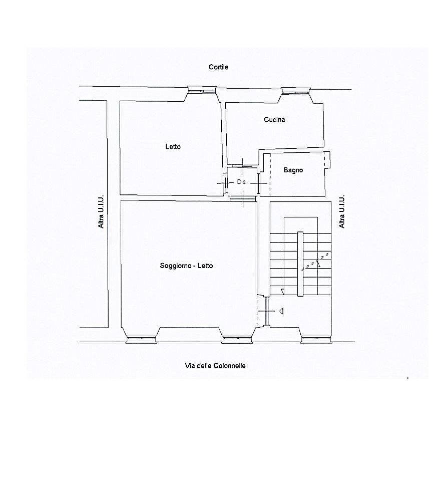 Two-room apartment via delle Colonnelle, Roma (neighborhood Centro Storico) - floor plans 1