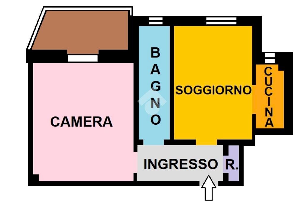 Two-room apartment Milano via privata Ludovico Cavaleri, Milano (neighborhood Bande Nere) - floor plans 1