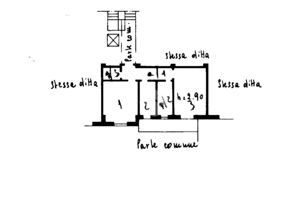 Two-room apartment Via Lodovico Il Moro, Milano (neighborhood Ronchetto Sul Naviglio) - floor plans 1