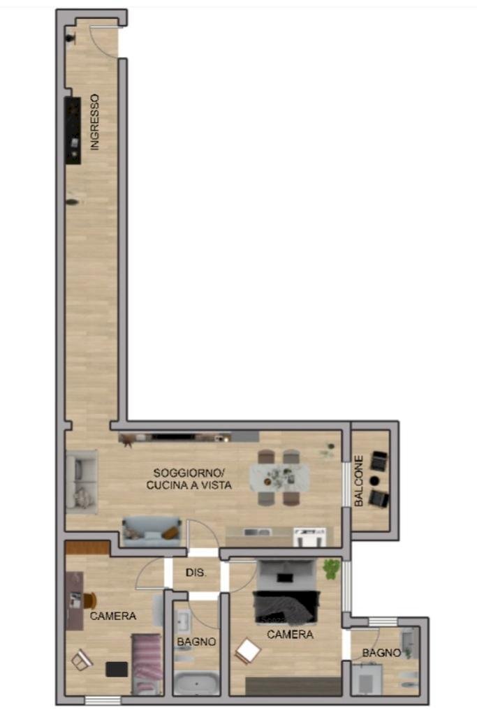 Trilocale Via Accademia, Milano (zona Casoretto) - planimetria 1