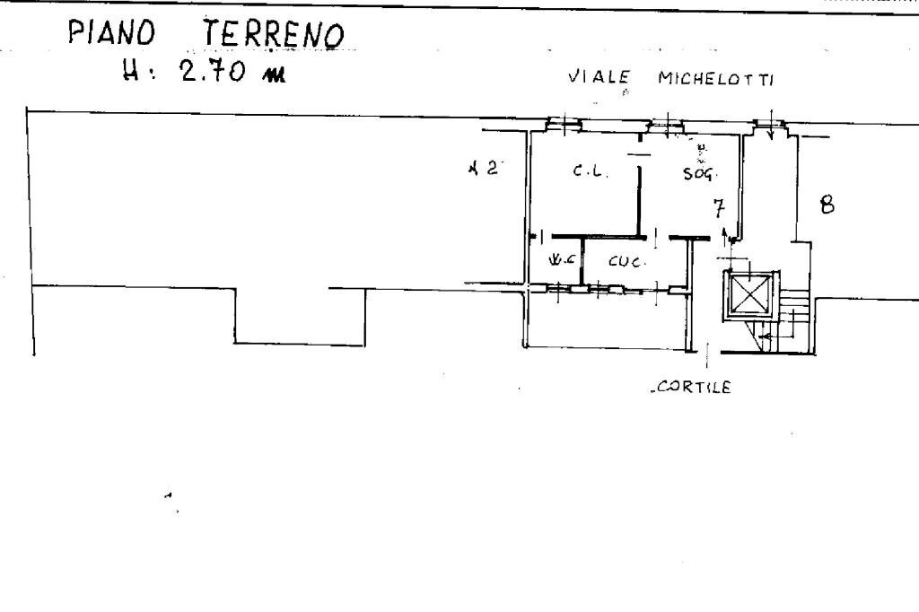 Three-room apartment Viale Suor Giovanna Francesca Michelotti, Torino (neighborhood Borgo Po) - floor plans 1
