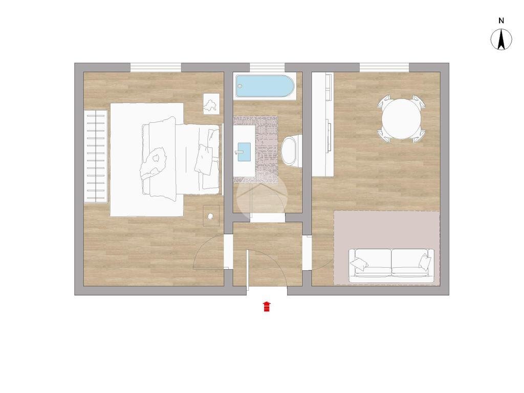 Two-room apartment Via Tagliamento, Milano (neighborhood Ticinese) - floor plans 1