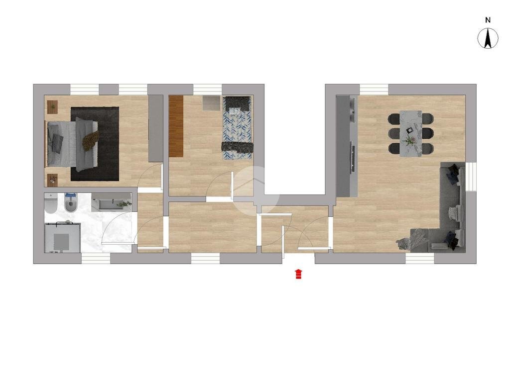 Three-room apartment Via pellagatta, Magenta - floor plans 1
