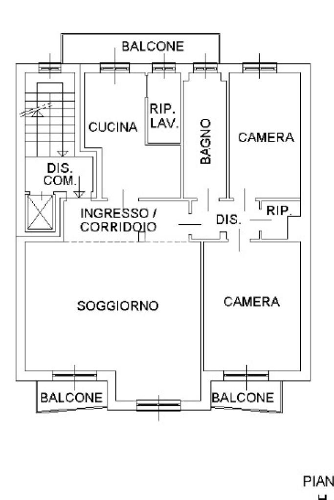 Quadrilocale via teodosio, Milano (zona Casoretto) - planimetria 1