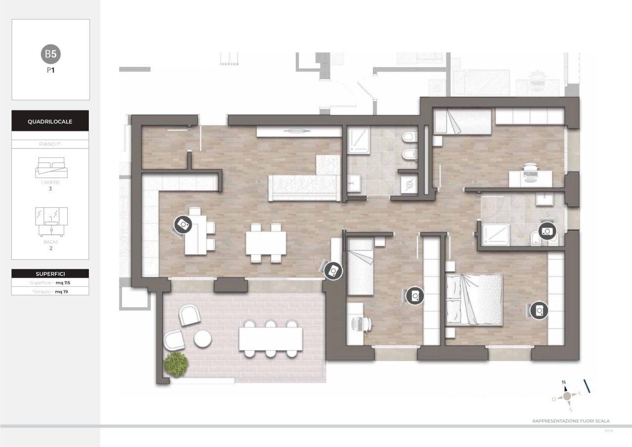 B5 rid_page-0002 - Four-room apartment Via dell'Arcoveggio 56, Bologna - floor plans 1