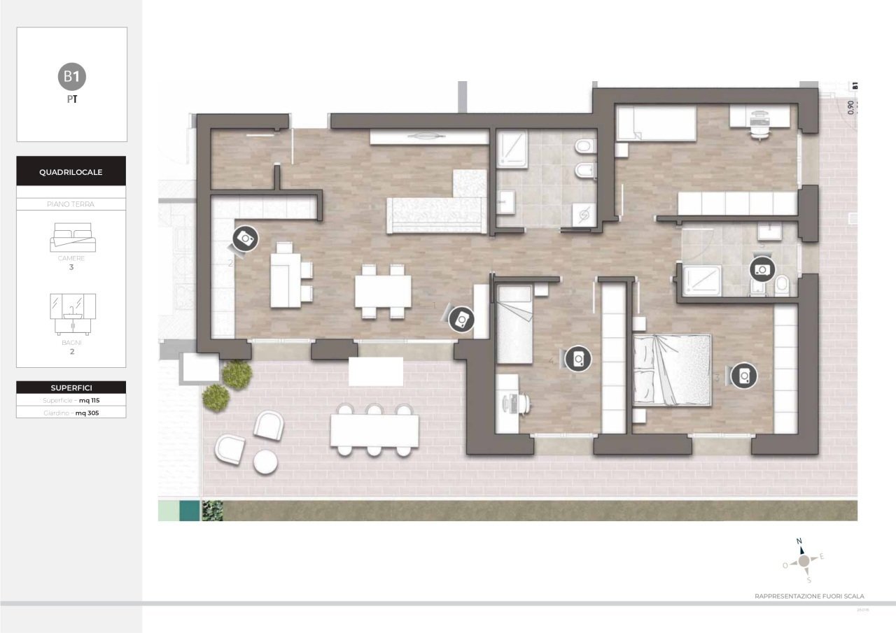 B1 rid_page-0005 - Three-room apartment Via dell'Arcoveggio 56, Bologna - floor plans 1