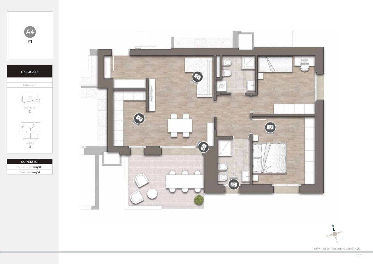 A4 rid_page-0002 - Three-room apartment Via dell'Arcoveggio 56, Bologna - floor plans 1