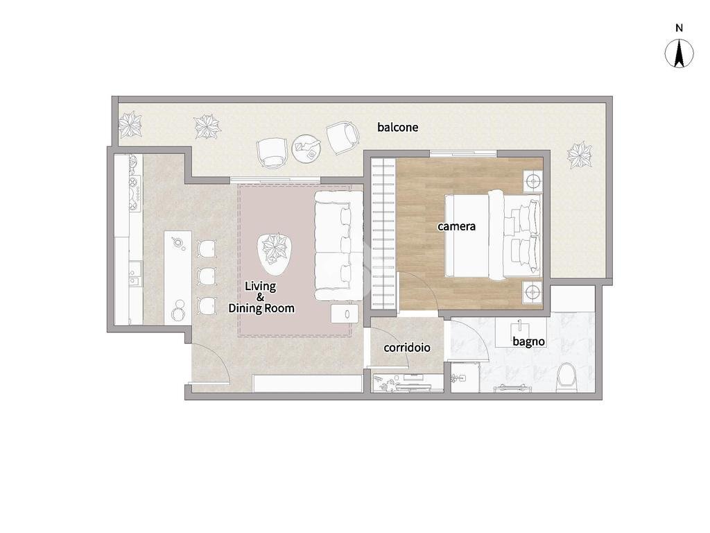 Two-room apartment Via Manzoni, Vernate - floor plans 1
