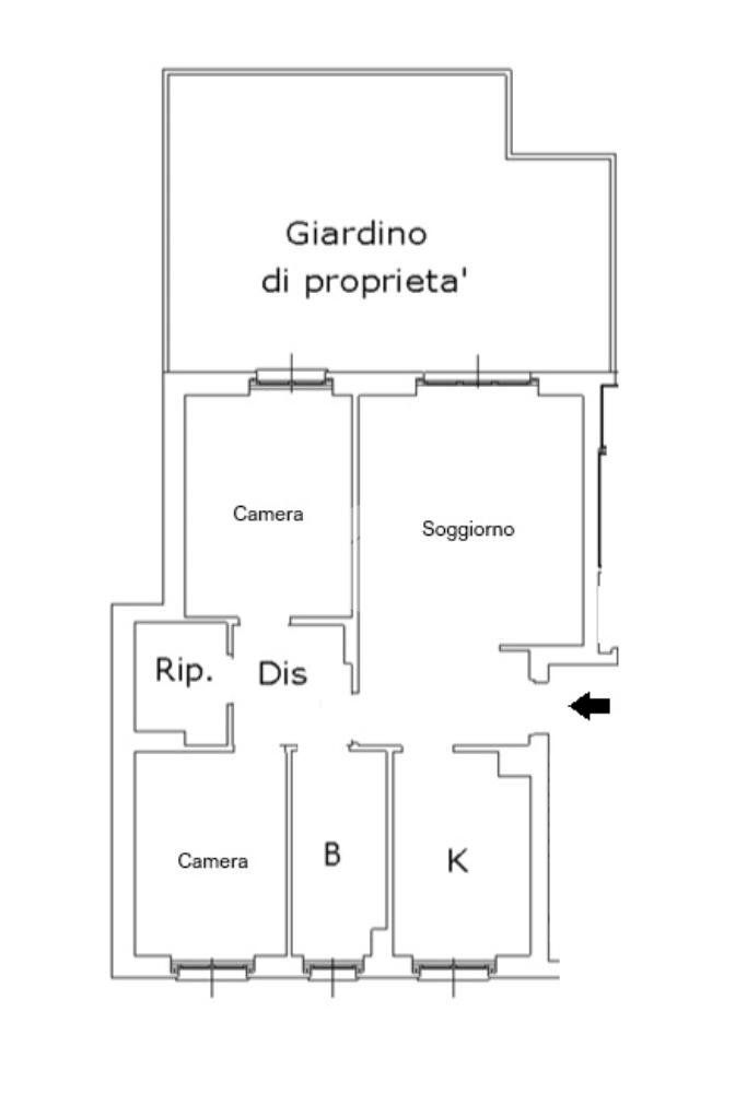 Three-room apartment Via San Martino, Settimo Milanese - floor plans 1