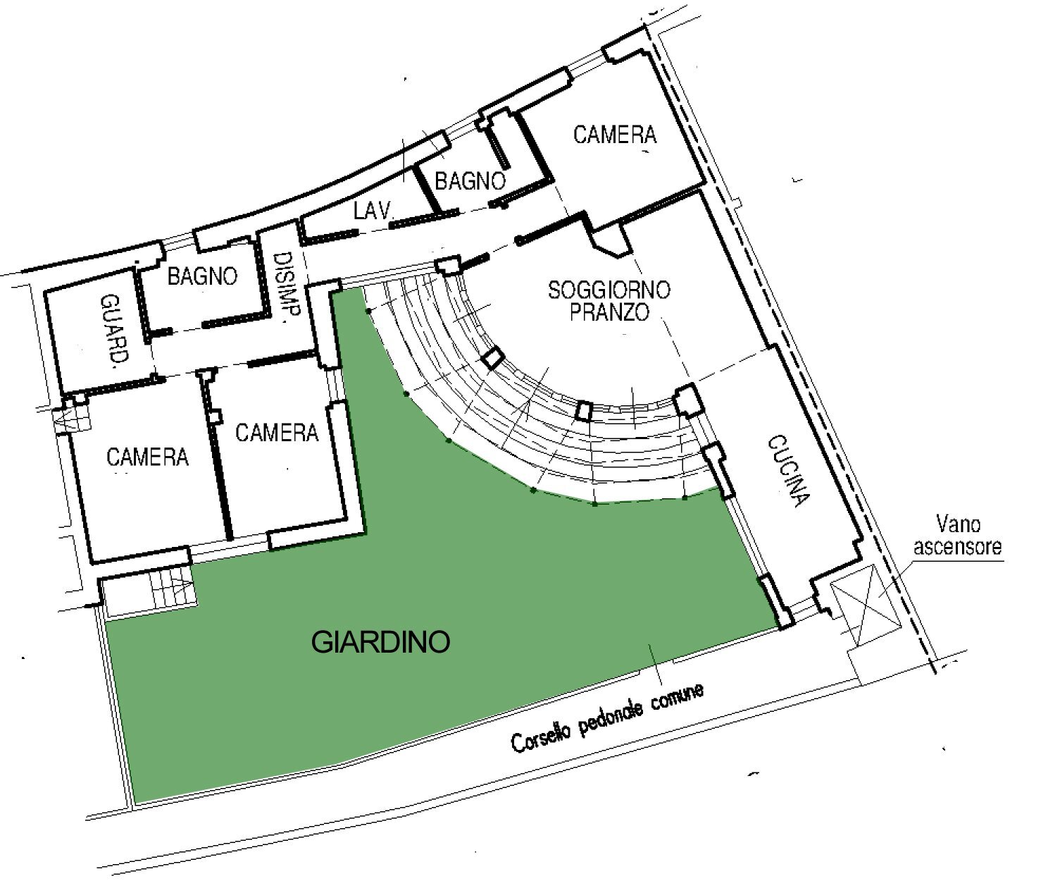 Quadrilocale via San Mamolo, 45, Bologna - planimetria 1