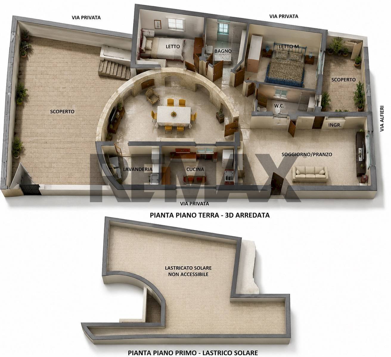 Pianta 3D - Independent house Via Alfieri
 
19, Carpignano Salentino - floor plans 1