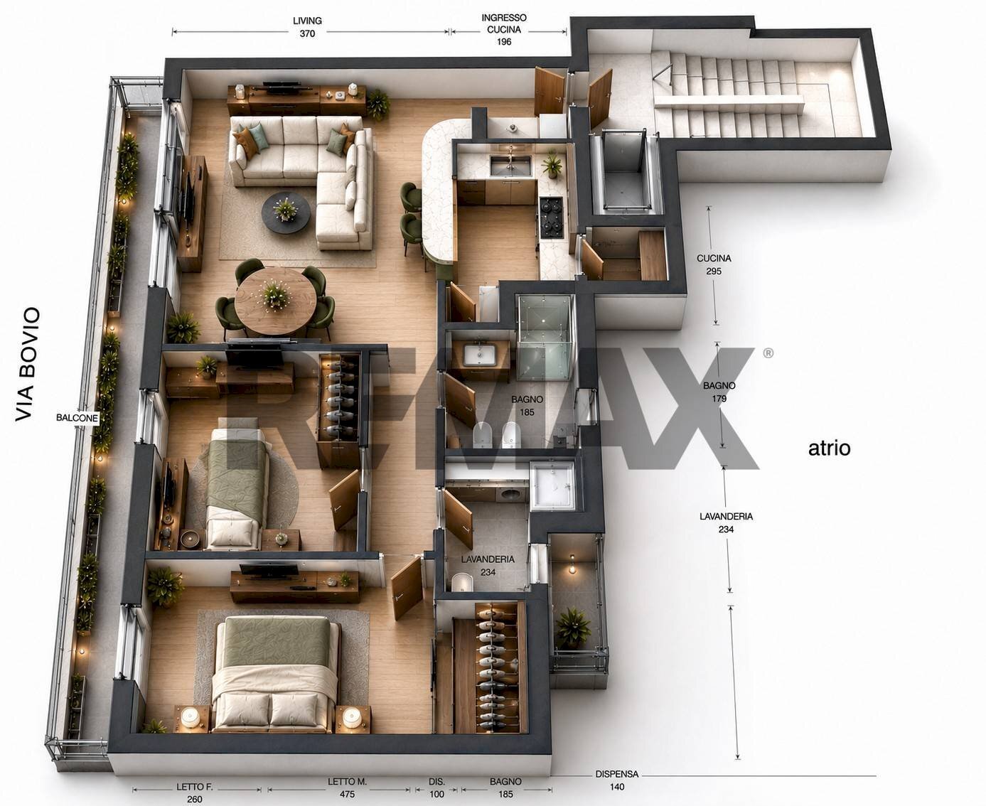 Pianta 3D - Three-room apartment Via Giovanni Bovio
41, Giovinazzo - photo 2