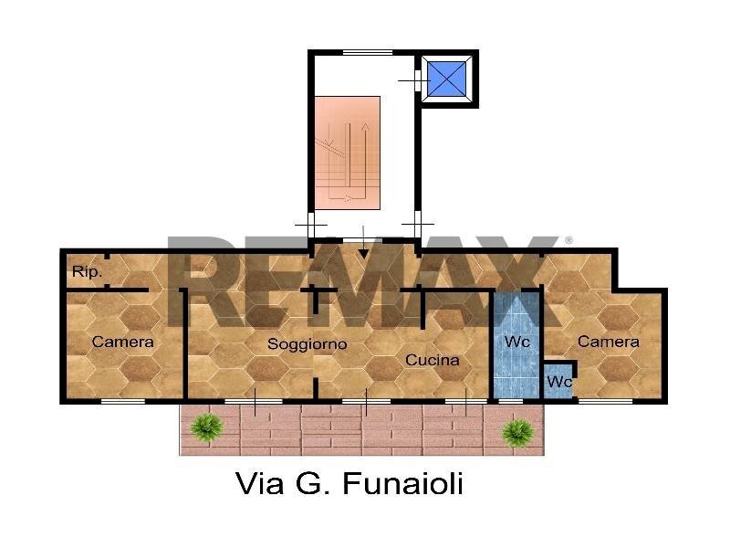 Pianta 2D - Four-room apartment Via Gino Funaioli
 
19, Palermo - floor plans 1