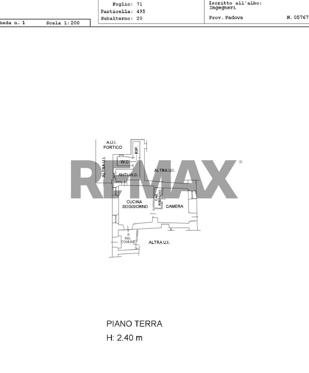 Pianta 2D - Two-room apartment Via Santa Maria Dei Battuti
 
13, Belluno - floor plans 1