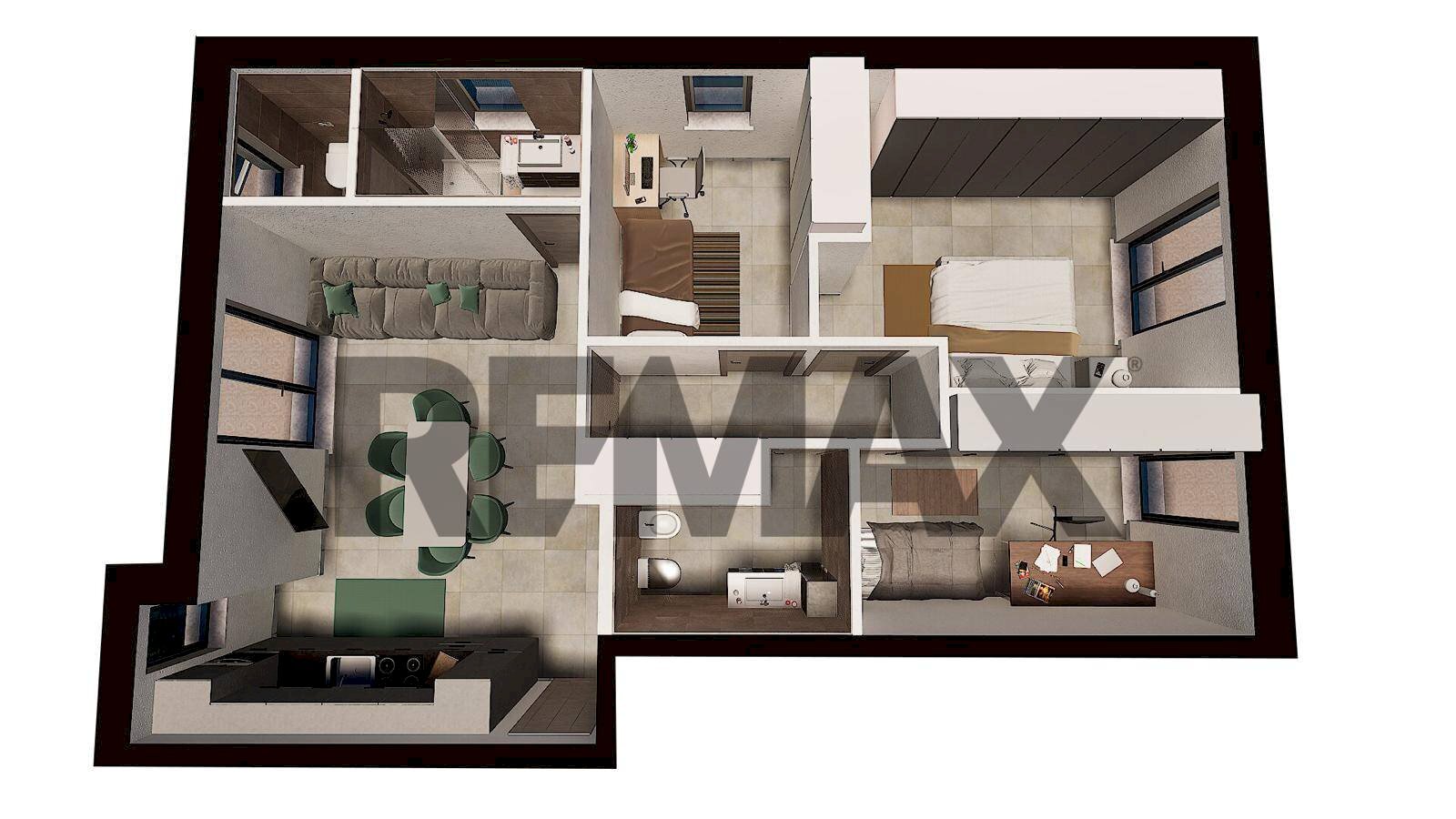 Pianta 3D - Four-room apartment Via Mancinelli
 
SNC, Chiaravalle - floor plans 1