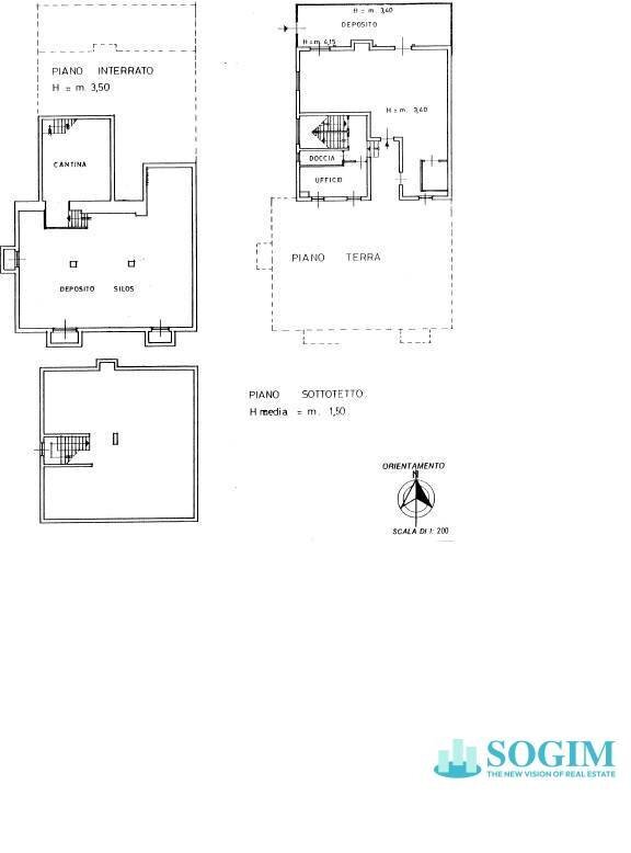 Planimetria - Commercial Premises Via carducci
 
16, Montano Lucino - floor plans 1