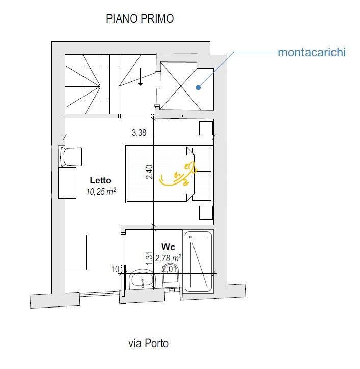 Piano primo - Quadrilocale Via Porto, Polignano a Mare - planimetria 1