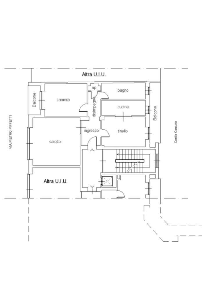 Three-room apartment via Morghen, 9, Torino (neighborhood San Donato) - floor plans 1