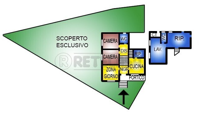 disegno plan - Porzione di casa Camisano Vicentino - planimetria 1