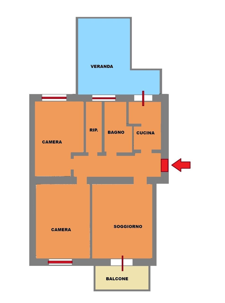 planimetria - Trilocale Via Padre Semeria 86, Sanremo - planimetria 1