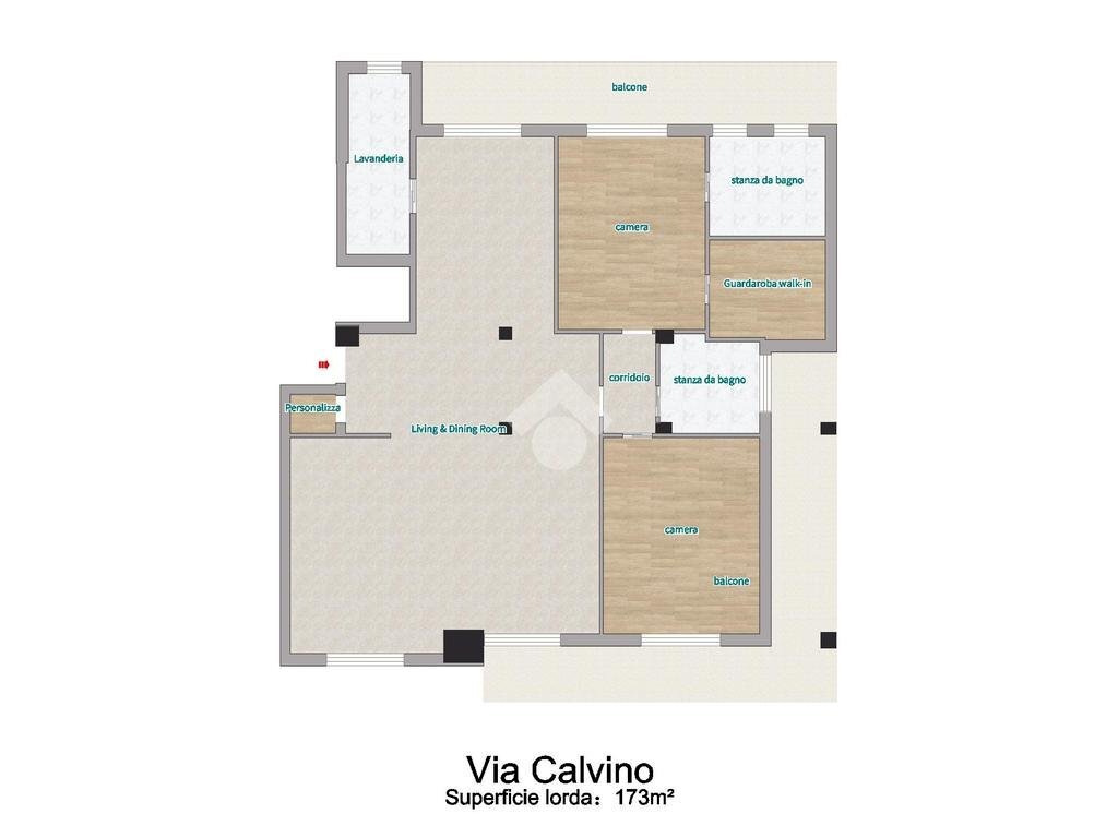 Apartment Via Italo Calvino, Orbassano - floor plans 1