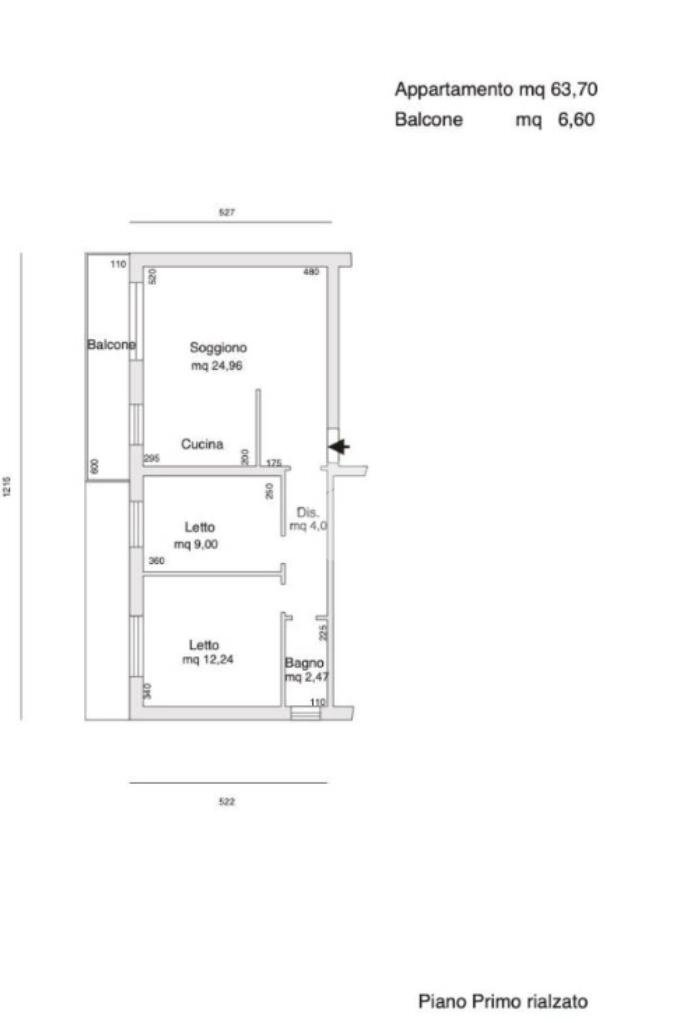 Trilocale Viale Italia, Cervia - planimetria 1