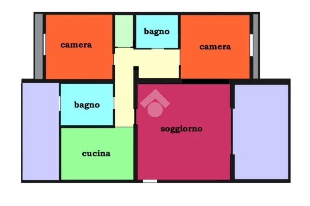 Three-room apartment via Gugliemo Marconi, hamlet Milano 3, Basiglio - floor plans 1