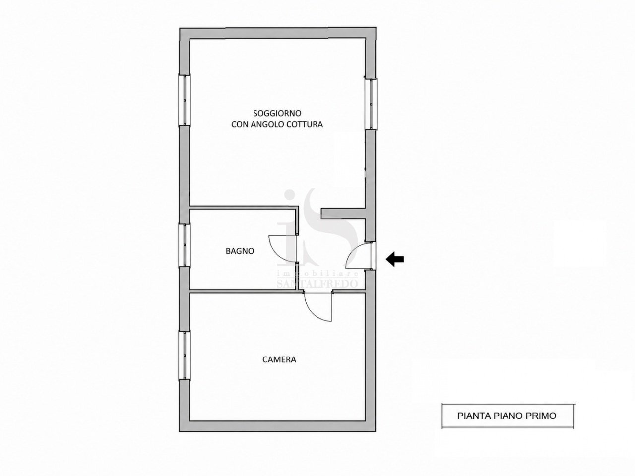 One-room apartment VALLICELLA, 11, Vimercate - floor plans 1