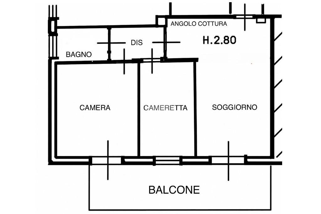 Trilocale Via Giovanni Amendola, Rimini - planimetria 1
