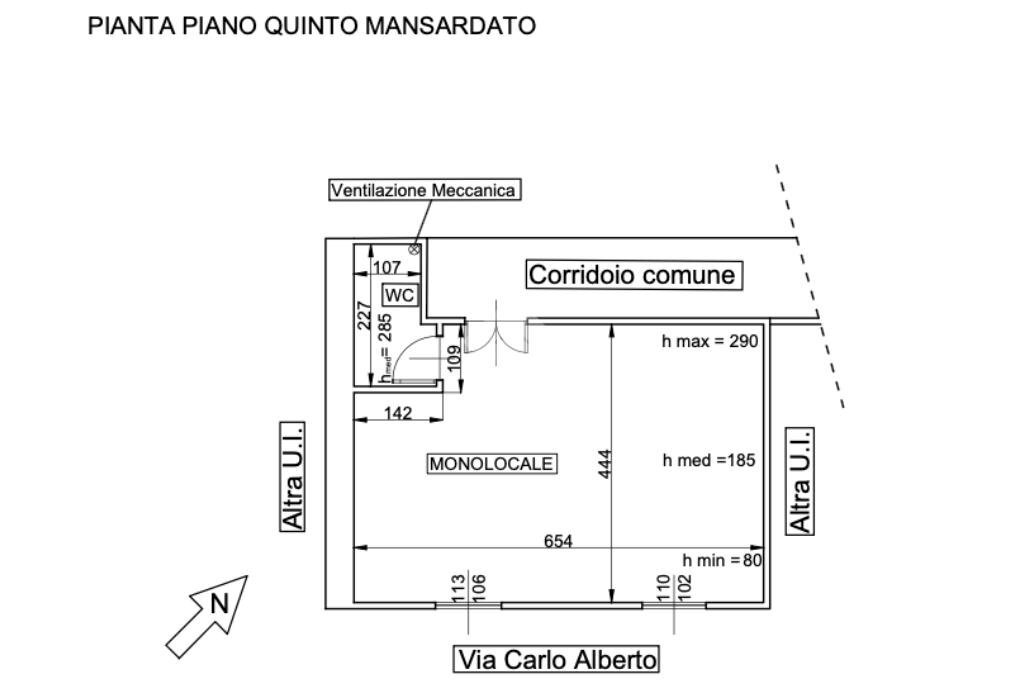 Monolocale Piazzetta Madonna degli Angeli, Torino (zona Centro) - planimetria 1