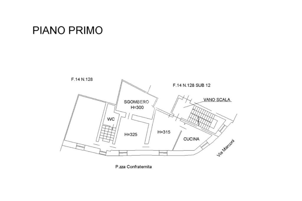Four-room apartment Piazza Confraternita, Santo Stefano Belbo - floor plans 1