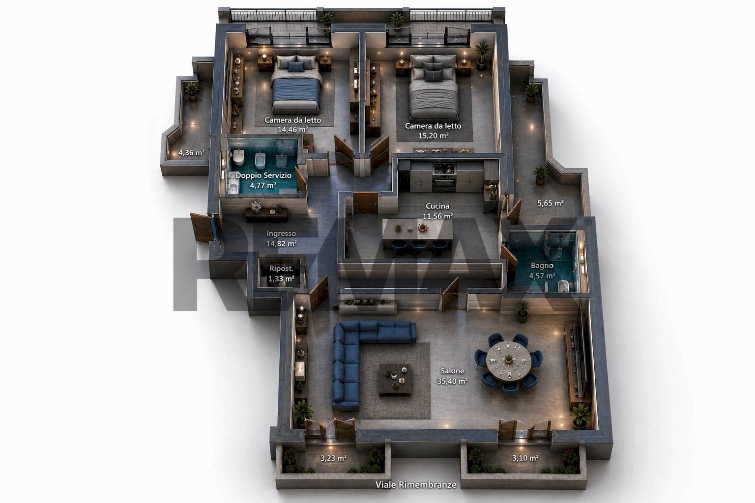 Pianta 3D - Three-room apartment via Rimembranze
 
70, Mineo - photo 1